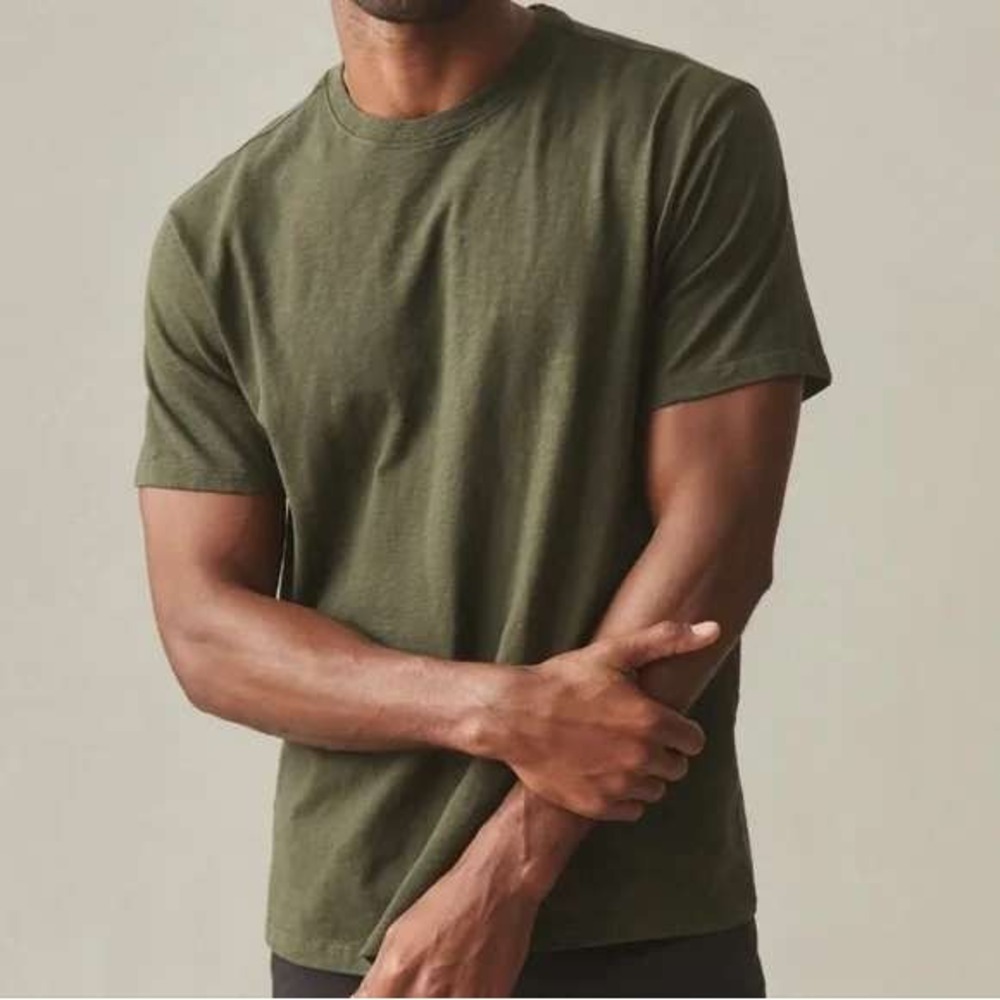 American‎ Giant Mens Short Sleeve Crew Neck T Shirt Olive Green 2XL Made in USA